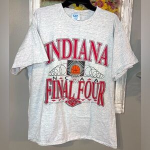 1992 NCAA Indiana Final Four Gray T-Shirt Tultex XL Hubert Humphrey Metrodome ￼